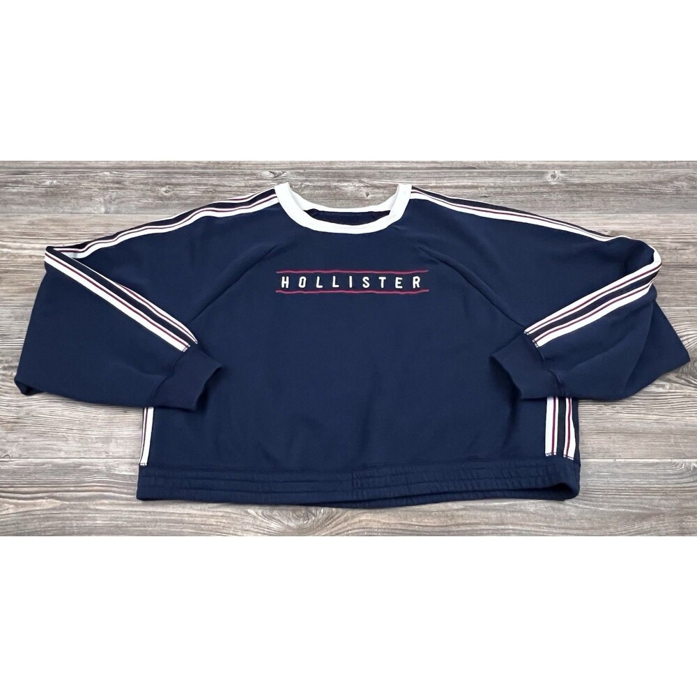 Vintage Hollister Boxy Cropped Sweatshirt Women's XL Y2K Retro 2000's Streetwear